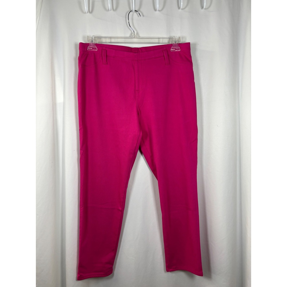 Faded Glory Womens XL 16-18 Hot Pink Jeggings Stretch Pull On Tapered Pants 4HW